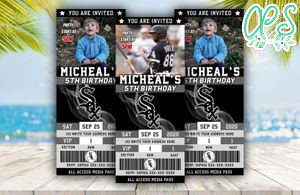 Chicago White Sox Ticket Birthday Editable Templates Instant Download