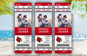 Editable Louisville Cardinals Save The Date Wedding Engagement Announcement Ticket Invitation Instant Download