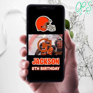 Cleveland Browns Birthday Video Invitation Digital Template Customizable Instant Download