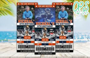Editable Chicago Bears Birthday Ticket Invitations Instant Download