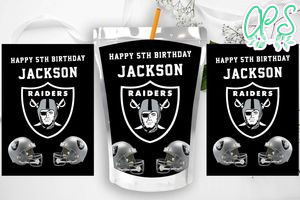 Printable Las Vegas Raiders Birthday Capri Sun Juice Label Instant Download
