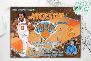 New York Knicks Birthday Flyer Template to Print at Home Instant Download