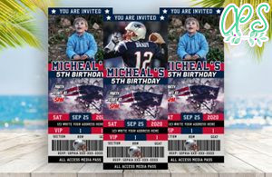 New England Patriots Ticket Birthday Editable Template Instant Download