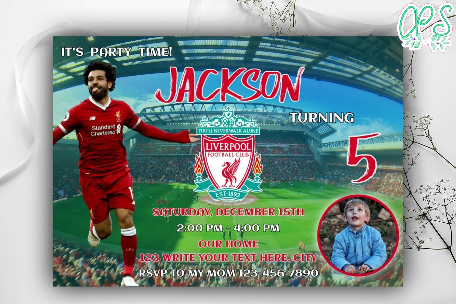 Liverpool Birthday Invites Instant Download CustomPartyShirts