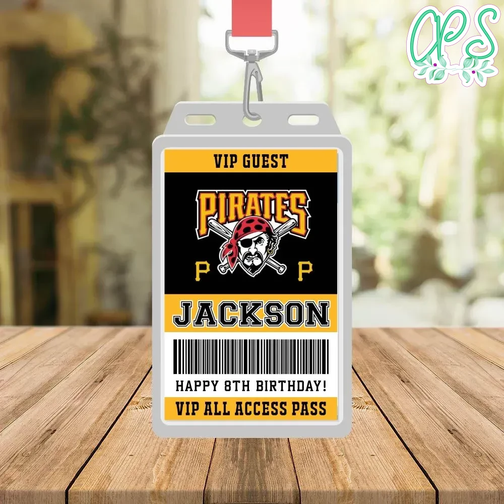 Pittsburgh Pirates Vip Pass Birthday Instant Download CustomPartyShirts