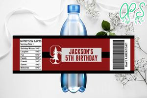 Printable Stanford Cardinal Water Bottle Labels Instant Download
