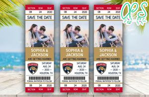 Florida Panthers Save The Date Wedding Engagement Announcement Ticket Invitation Instant Download