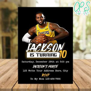 LeBron James Birthday Invitation Instant Download