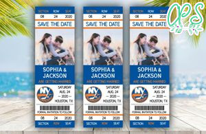 New York Islanders Save The Date Wedding Engagement Announcement Ticket Invitation Instant Download