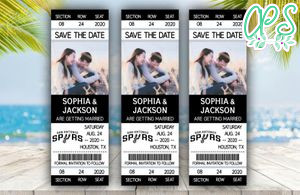 San Antonio Spurs Save The Date Wedding Engagement Announcement Ticket Invitation Instant Download