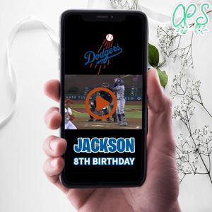 Los Angeles Dodgers Birthday Video Invitation Digital Template Customizable Instant Download