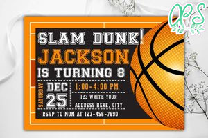 Slam Dunk Birthday Invitation Instant Download