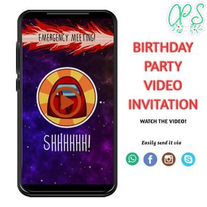 Digital Among Us Customizable Mp4 Video Invitation File Template Instant Download