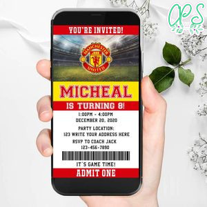 Electronic Manchester United Birthday Flyer Instant Download