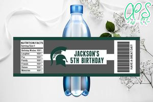 Printable Michigan State Spartans Water Bottle Labels Instant Download