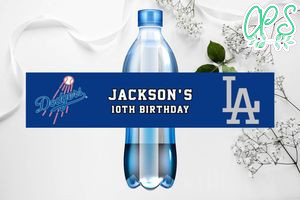 Printable Los Angeles Dodgers Water Bottle Labels Digital File Instant Download