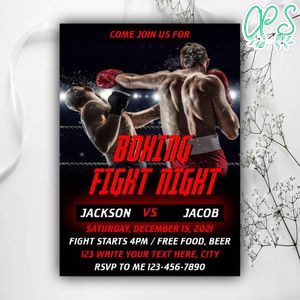 Fight Night Invitation Instant Download