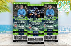 Editable Seattle Seahawks Birthday Ticket Invites Instant Download