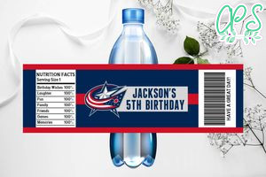 Printable Columbus Blue Jackets Water Bottle Labels Instant Download