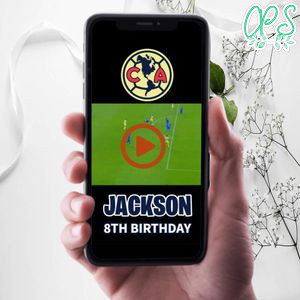 Club América Birthday Video Invitation Digital Template Customizable Instant Download