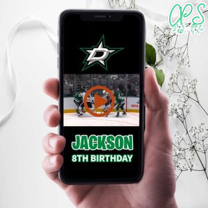 Dallas Stars Birthday Video Invitation Digital Template Customizable Instant Download