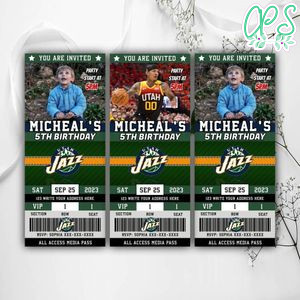 Jordan Clarkson Utah Jazz Birthday Ticket Invitations Instant Download
