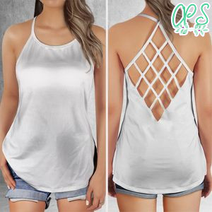 All Over Print Criss Cross Open Back Tank Top