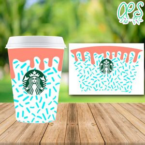 Donut Starbucks Wrap PNG File template Instant Download