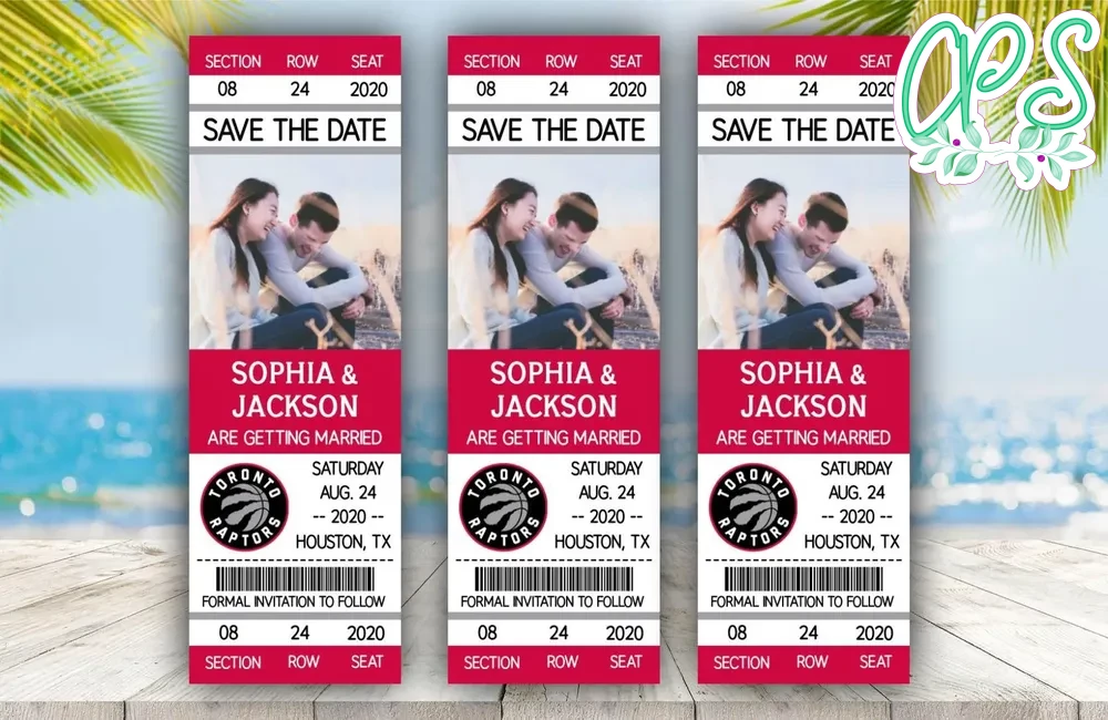 Toronto Raptors Save The Date Wedding Ticket Invitations