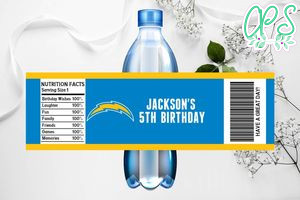 Printable San Diego Chargers Water Bottle Labels Instant Download