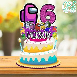 Pink Among US Birthday Cake Topper Template Printable Instant Download