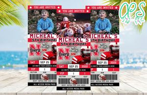 Editable Nebraska Cornhuskers Birthday Ticket Invitations Instant Download