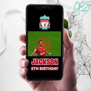 Liverpool Birthday Video Invitation Digital Template Customizable Instant Download