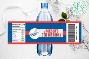 Printable Los Angeles Dodgers Water Bottle Labels DIY