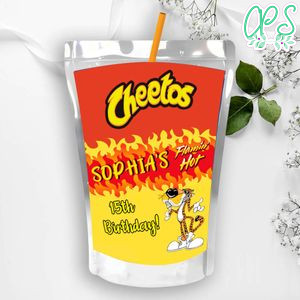 Printable Flamin Hot Cheetos Birthday Capri Sun Juice Label Instant Download