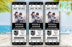 Editable  Los Angeles Kings Save The Date Wedding Engagement Announcement Ticket Invitation Instant Download