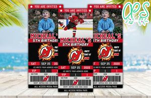 New Jersey Devils Ticket Birthday Editable Templates Instant Download