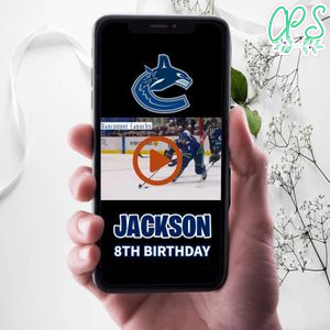 Vancouver Canucks Birthday Video Invitation Digital Template Customizable Instant Download