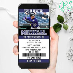 Electronic Colorado Rockies Electronic Invite Birthday Invitations Instant Download