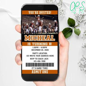 Electronic Texas Longhorns Ticket Electronic Invite Birthday Invites DIY