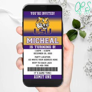 LSU Tigers Ticket Invite Birthday Flyer DIY