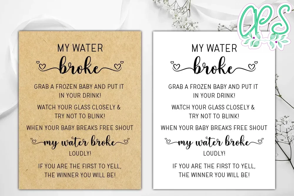 Printable My Water Broke Baby Shower Game Instant Download ...
