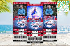 Los Angeles Clippers Ticket Birthday Editable Templates Instant Download