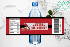 Printable St. Louis Cardinals Water Bottle Labels Instant Download