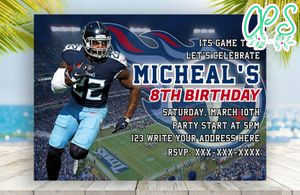 Editable Tennessee Titans Digital Party Invitation Invite Instant Download