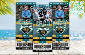 Editable Jacksonville Jaguars Birthday Ticket Invitations Instant Download
