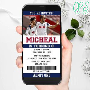Electronic Tottenham Ticket Electronic Invite Birthday Invites Instant Download