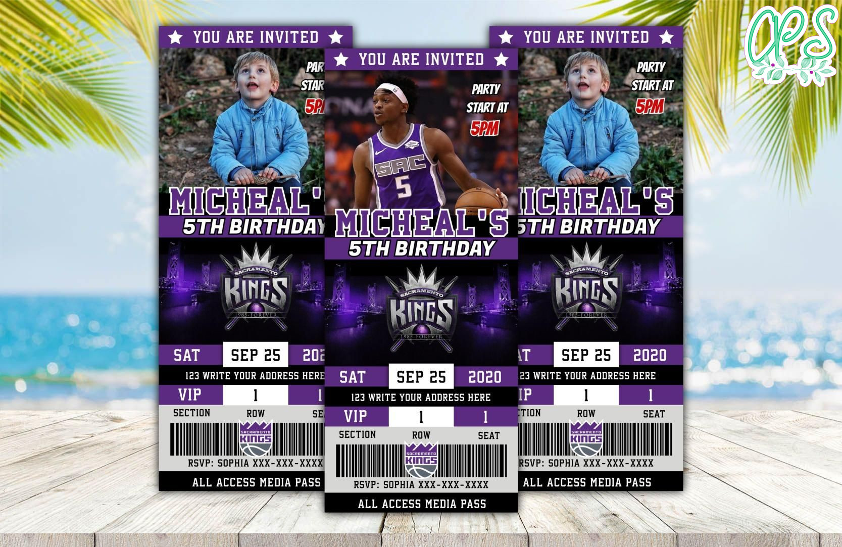Sacramento Kings Ticket Birthday Editable Templates Instant Download