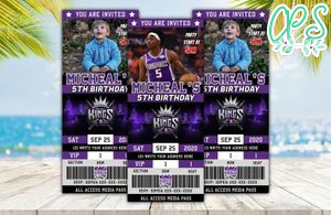 Sacramento Kings Ticket Birthday Editable Templates Instant Download
