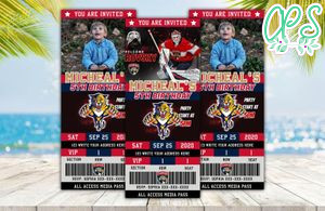 Florida Panthers Ticket Birthday Editable Templates Instant Download